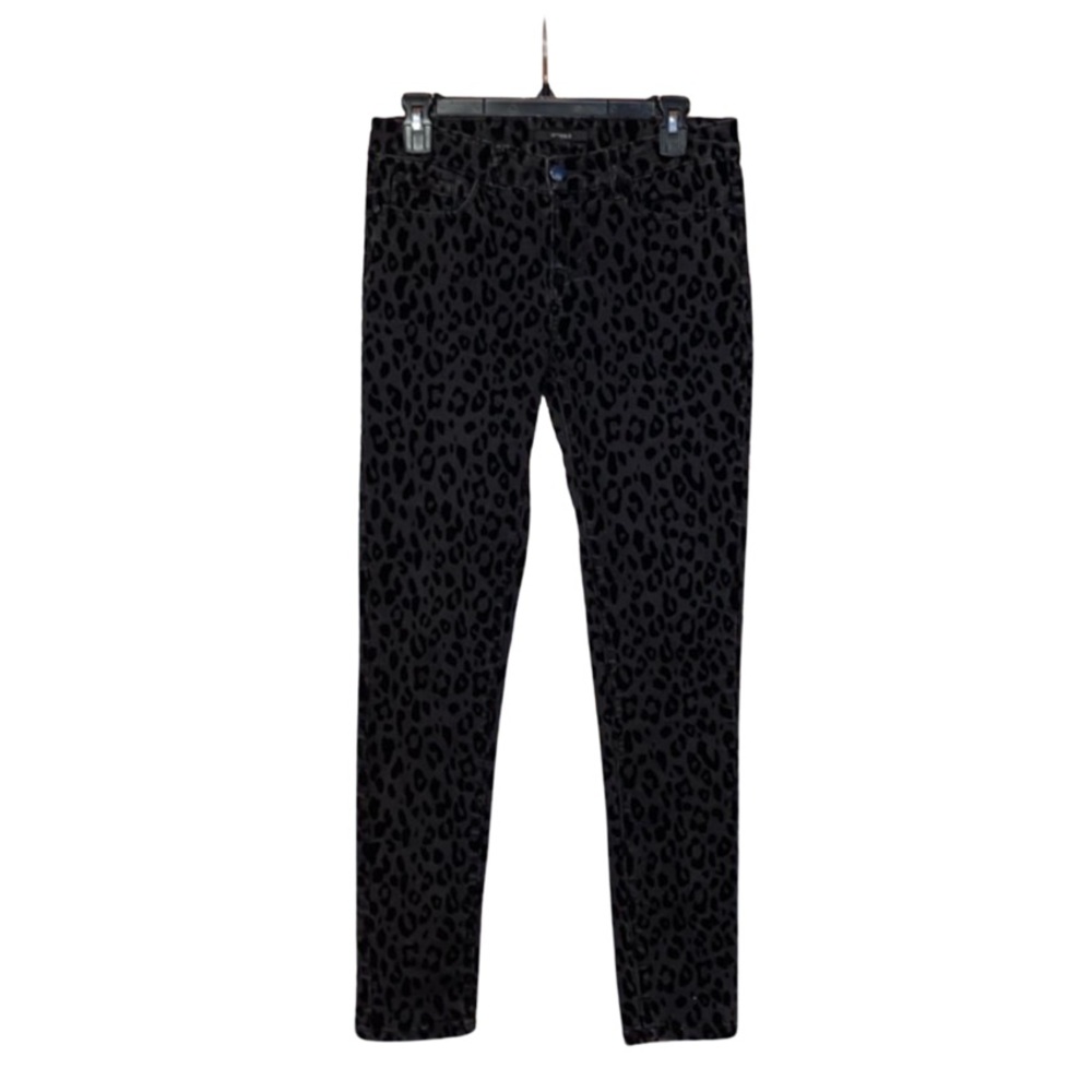 F21 Leopard Print Skinny Jeans - Black - Size 4 / 27